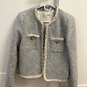 Celine Gray Tweed Blazer